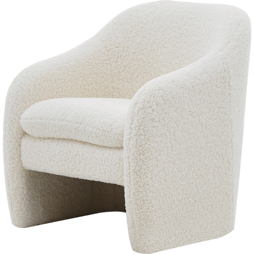 Zella Accent Arm Chair in Beige Faux Shearling